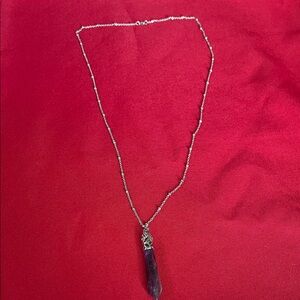 Elegant Silver Necklace with Amethyst Pendant